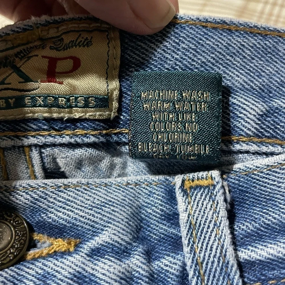 Vintage EXP High Rise Cut Off Jean Shorts USA Made Size 9/10 Zipper Fly